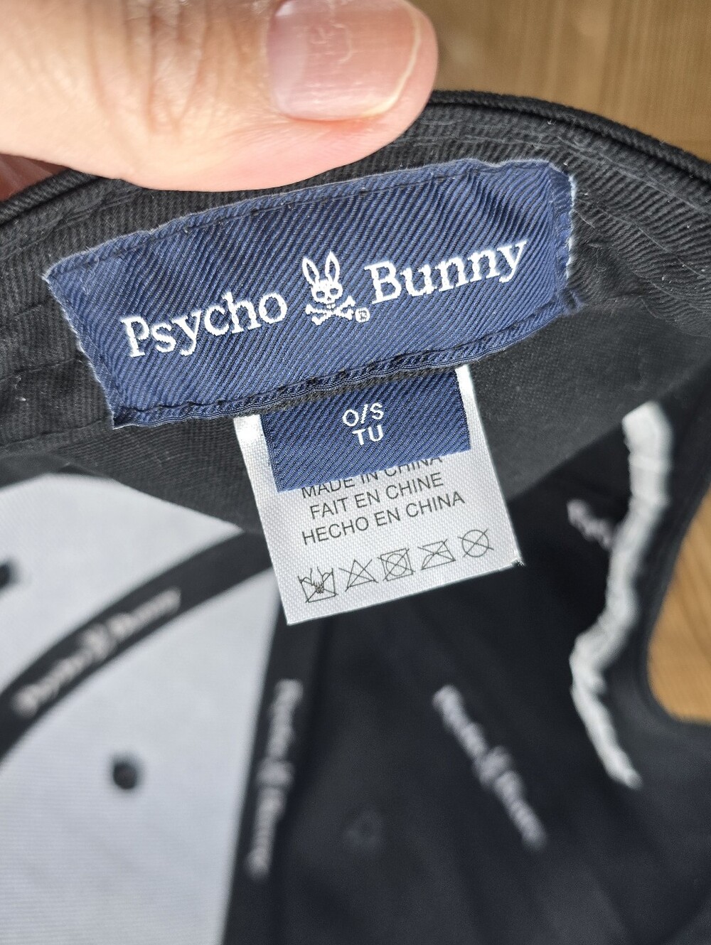 Men's Psycho Bunny Black Baseball Cap - Picture 9 of 9